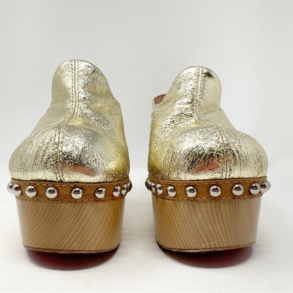 Christian Louboutin Joan Genuine Shearling Lined Platform Clogs EU 37 - Picture 4 of 12